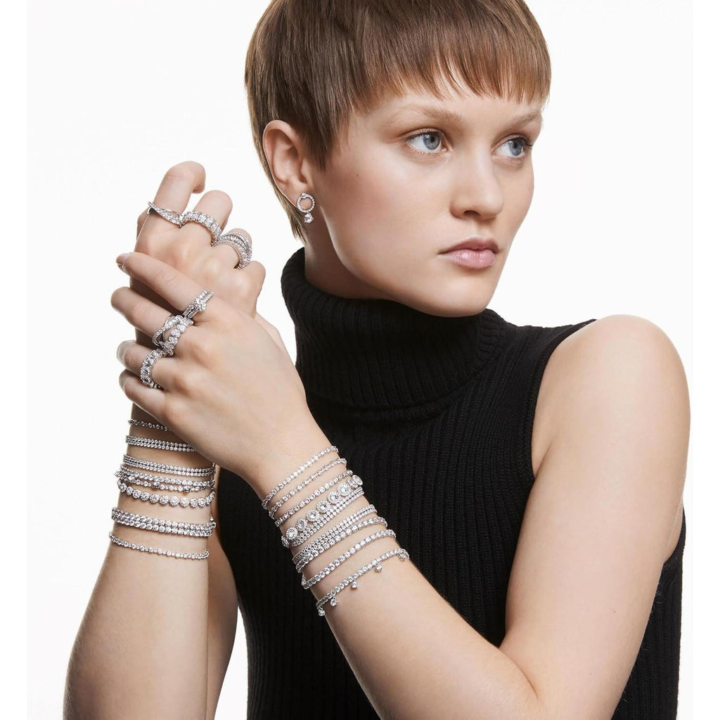 Swarovski Una Angelic Bracelet with White Crystals on a Rhodium Plated Setting - My Store