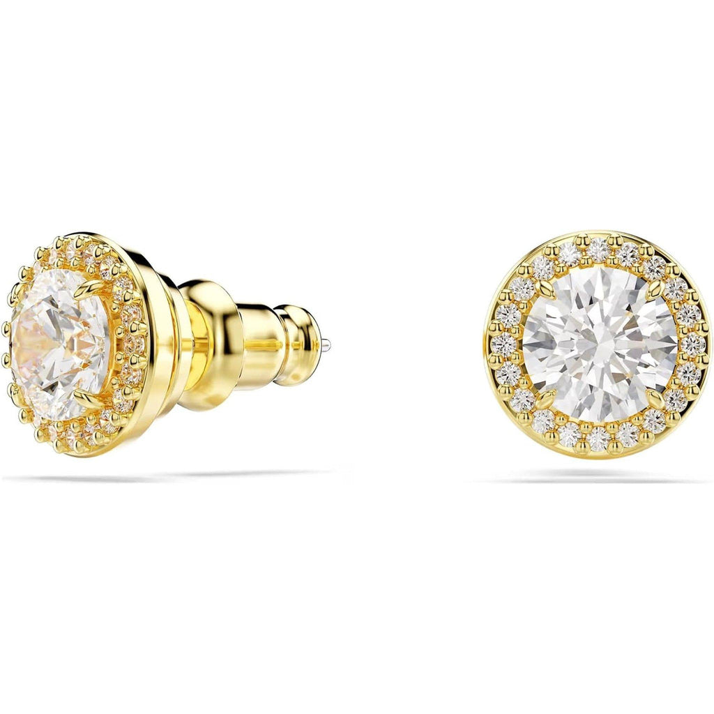 Swarovski Una Stud Earrings, round Cut, Gold Tone, Gold-Tone Finished - My Store