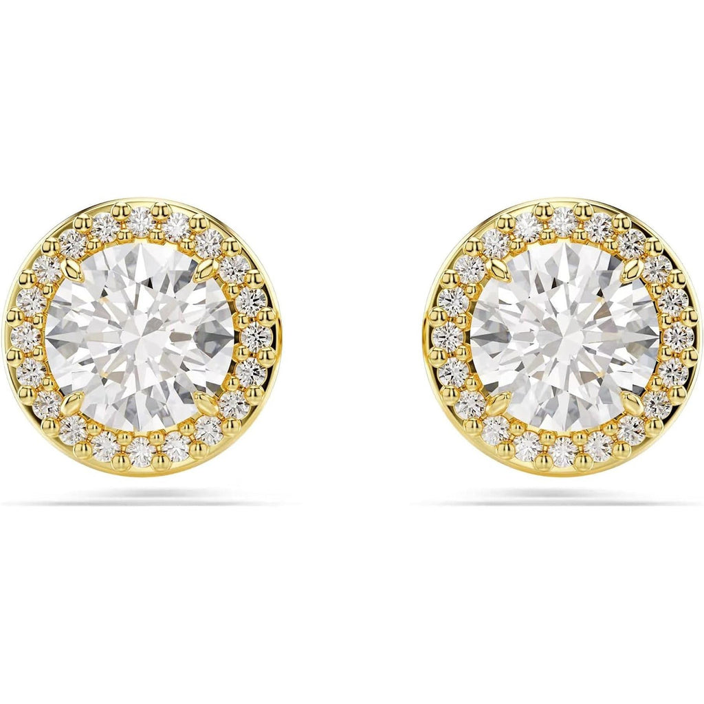 Swarovski Una Stud Earrings, round Cut, Gold Tone, Gold-Tone Finished - My Store