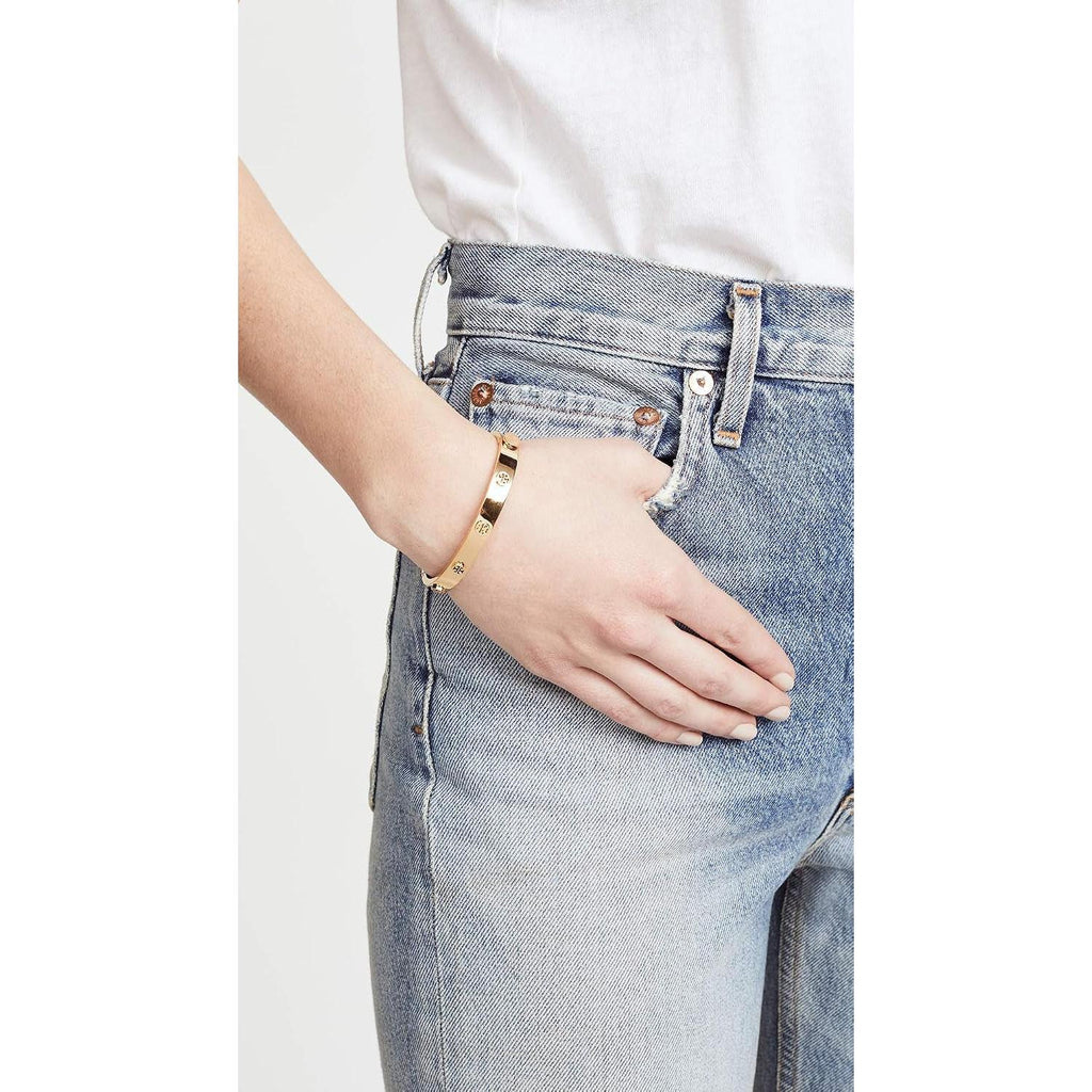 Tory Burch Women'S Icon Hinge Bracelet, Tory Gold, Medium - My Store