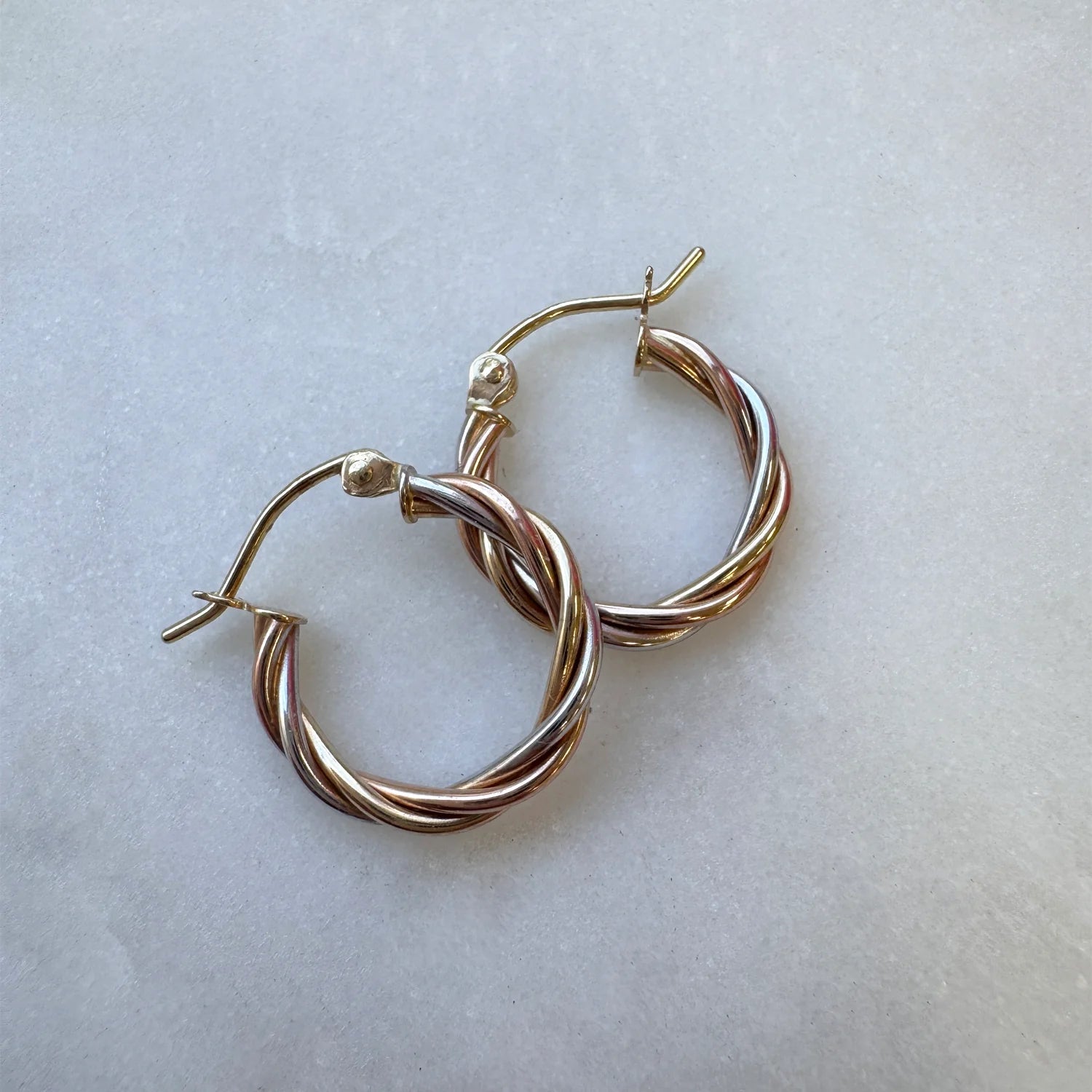 Tri-Color Twist Hoops - My Store