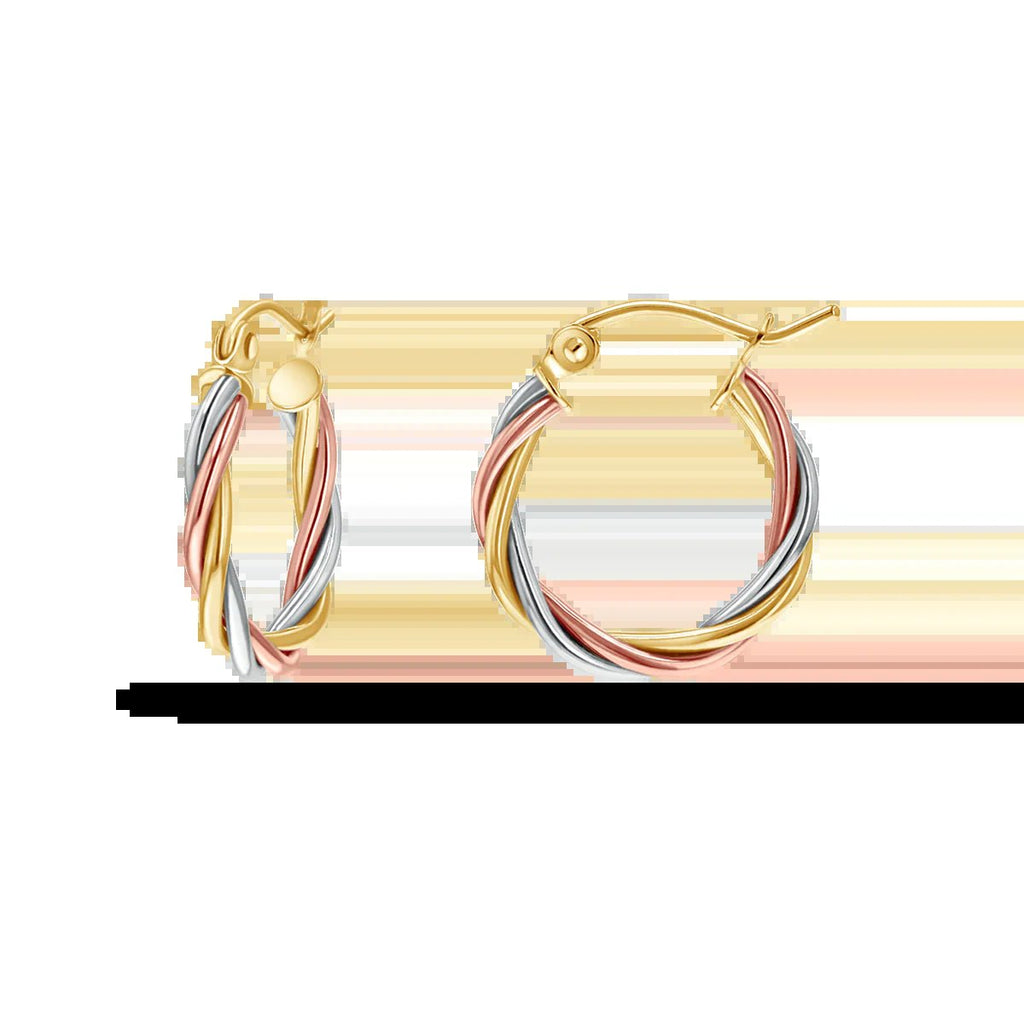Tri-Color Twist Hoops - My Store