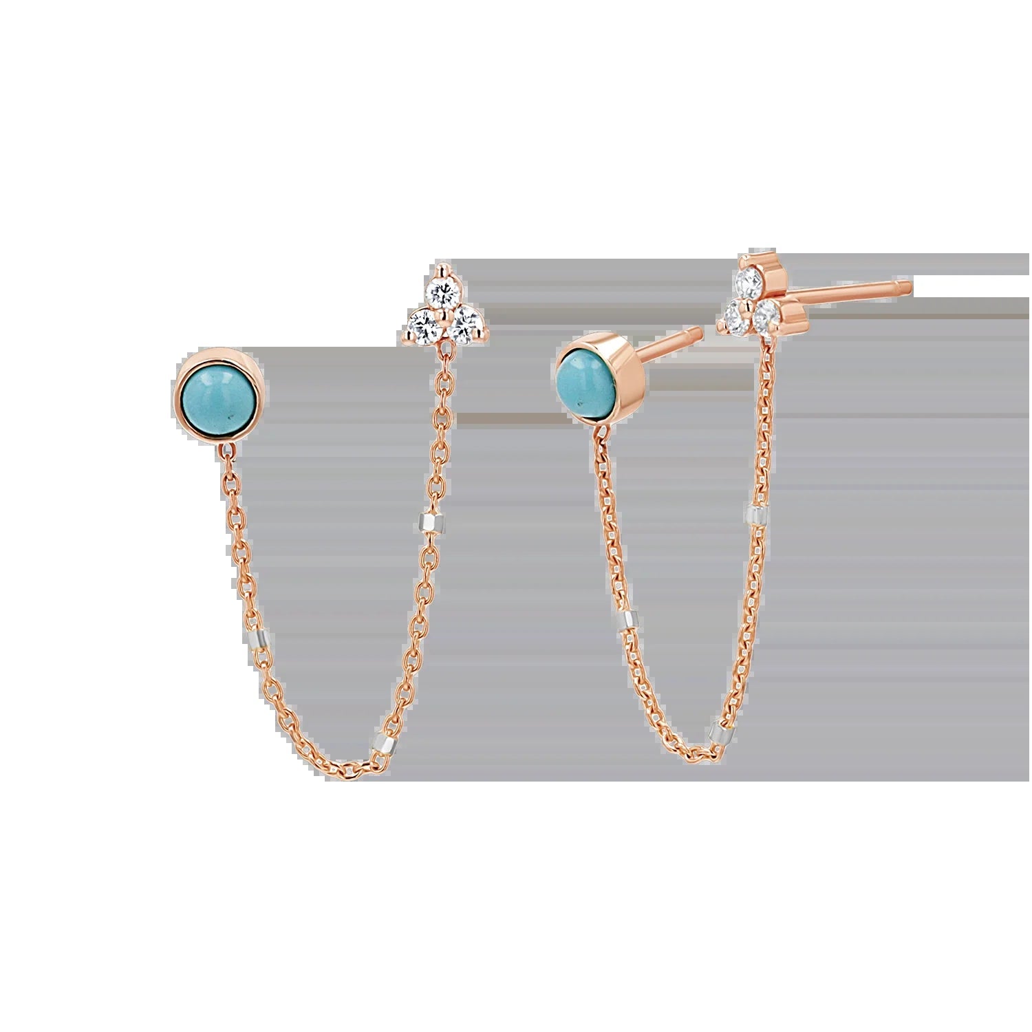Turquoise & Diamond Duo Drop Earring - My Store