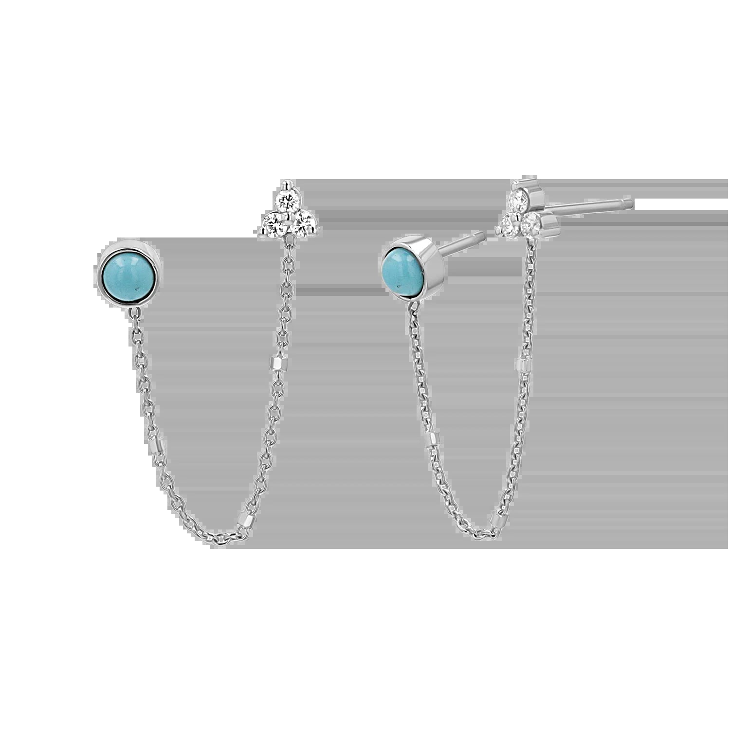 Turquoise & Diamond Duo Drop Earring - My Store