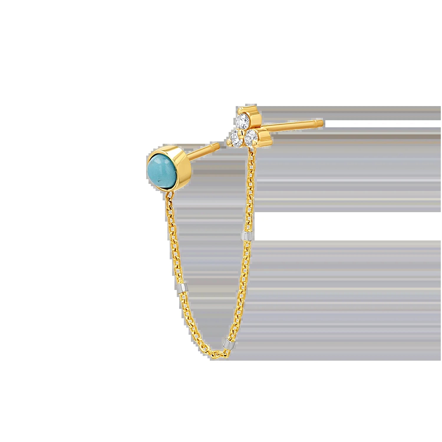Turquoise & Diamond Duo Drop Earring - My Store