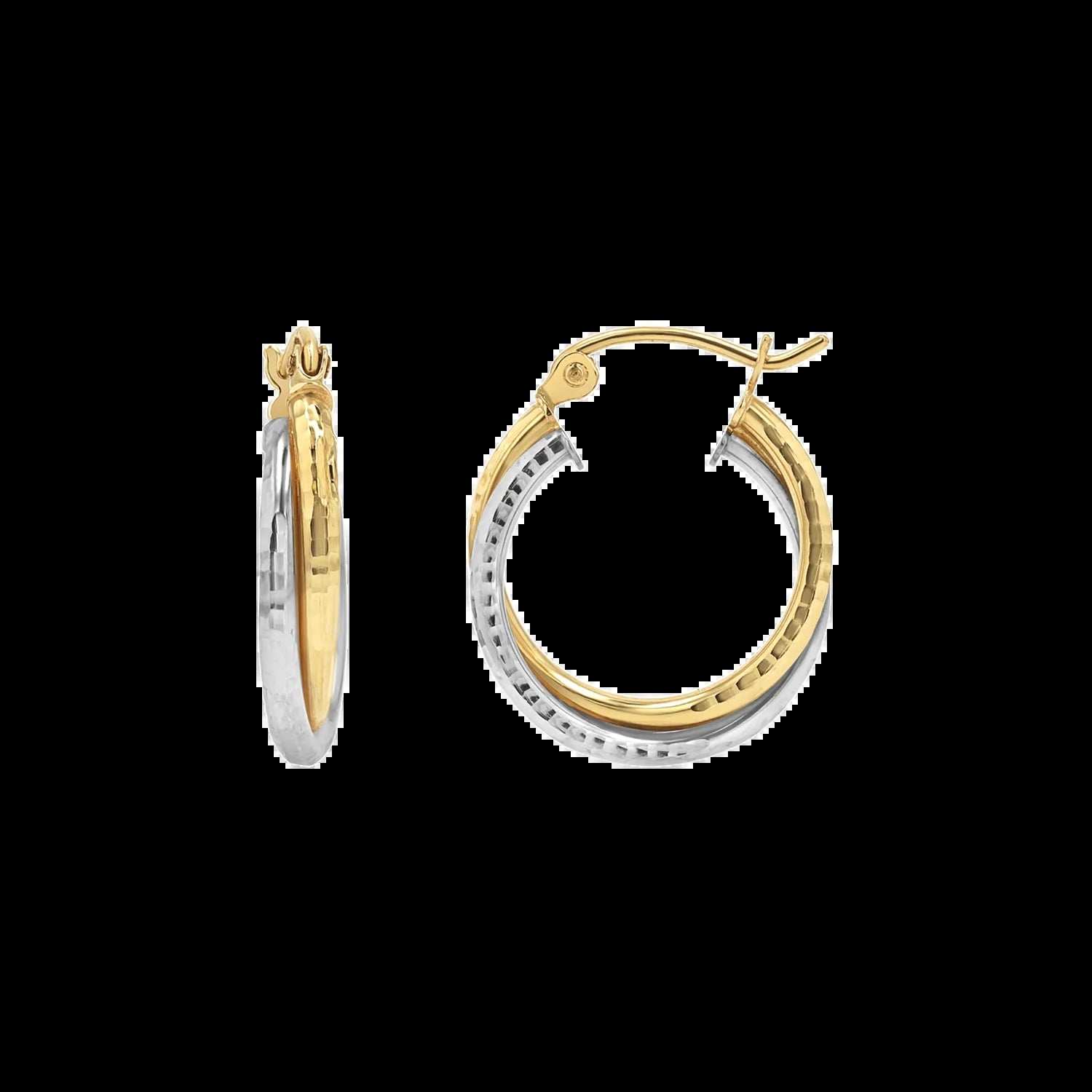 Two Tone Double Hoop Earrings - My Store