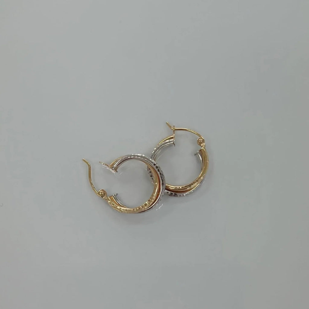 Two Tone Double Hoop Earrings - My Store